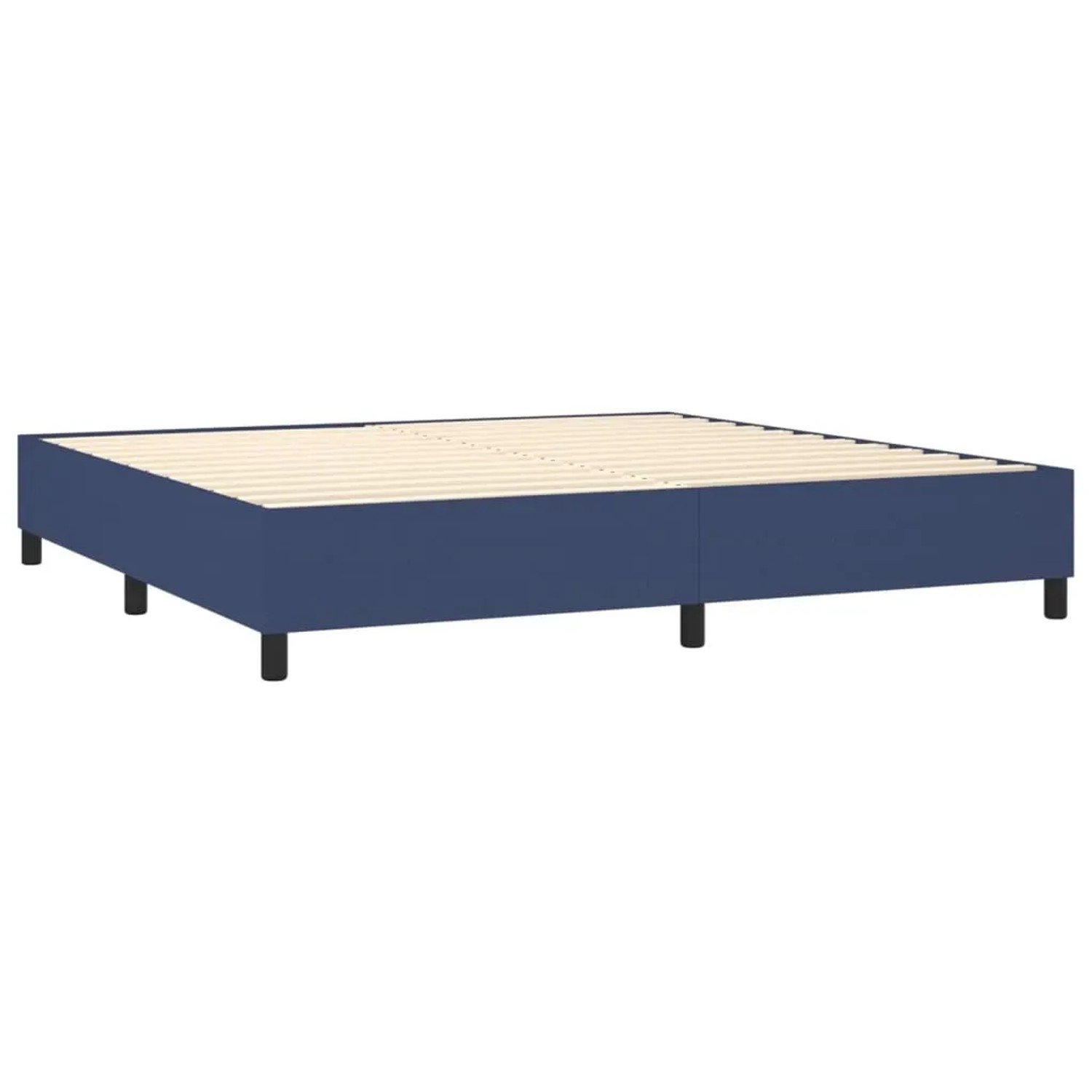 Blaues vidaXL Boxspringbett 200x200 cm mit Lattenrost. Bett für erholsamen Schlaf.