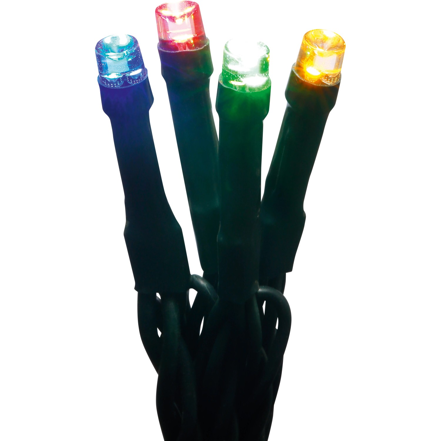 LED-Lichterkette, 24m, warmweiß & mehrfarbig, für Innen & Außen.
