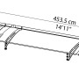 Technische Zeichnung: Palram Canopia Aquila 4.5 x 0.9 Vordach, anthrazit, klare Acrylglas-Eindeckung, Maße.
