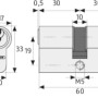 Technische Zeichnung Abus Profilzylinder E30NP 45/45 mit Maßen.