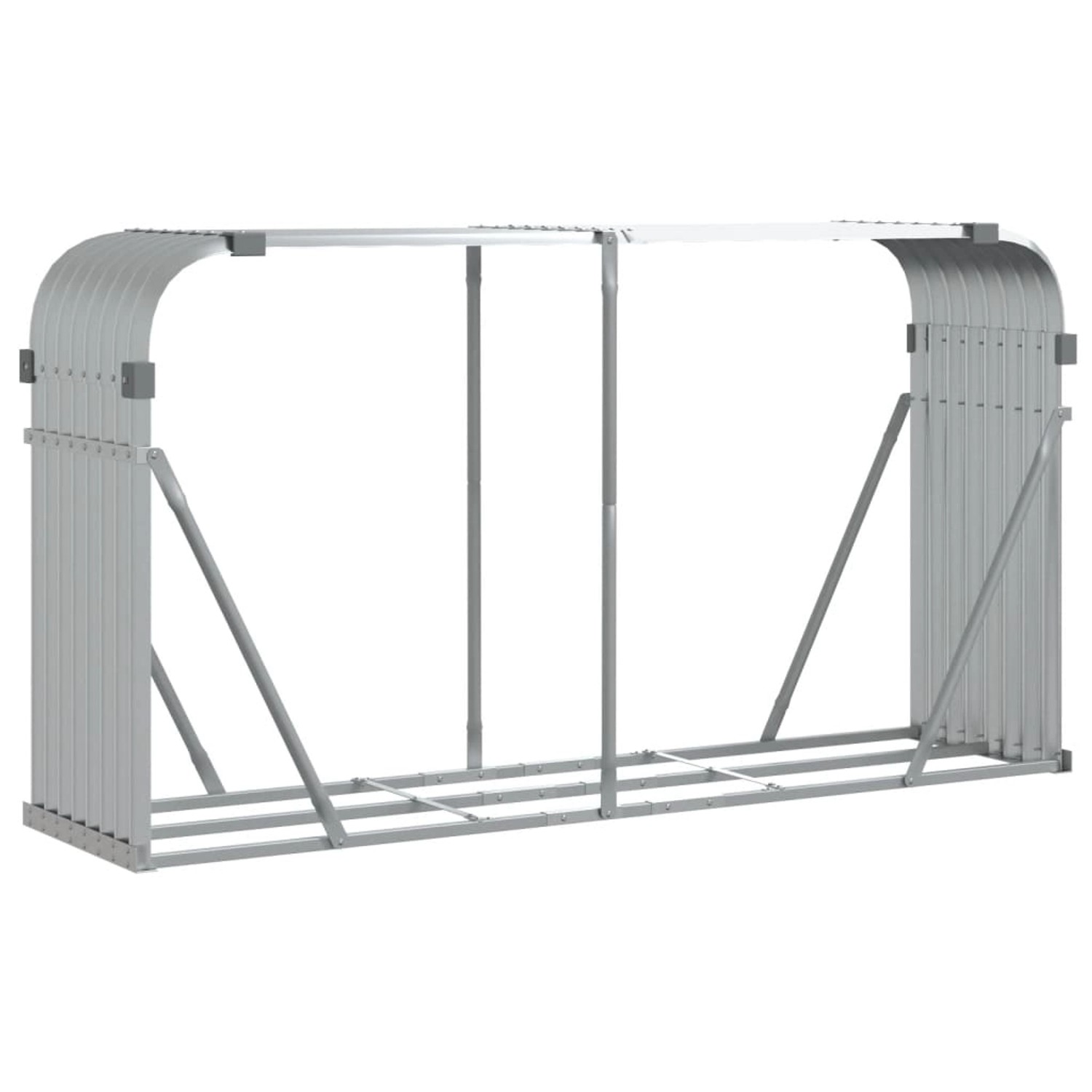vidaXL Kaminholzunterstand Silbern 180x45x100 cm Verzinkter Stahl 364594 günstig online kaufen