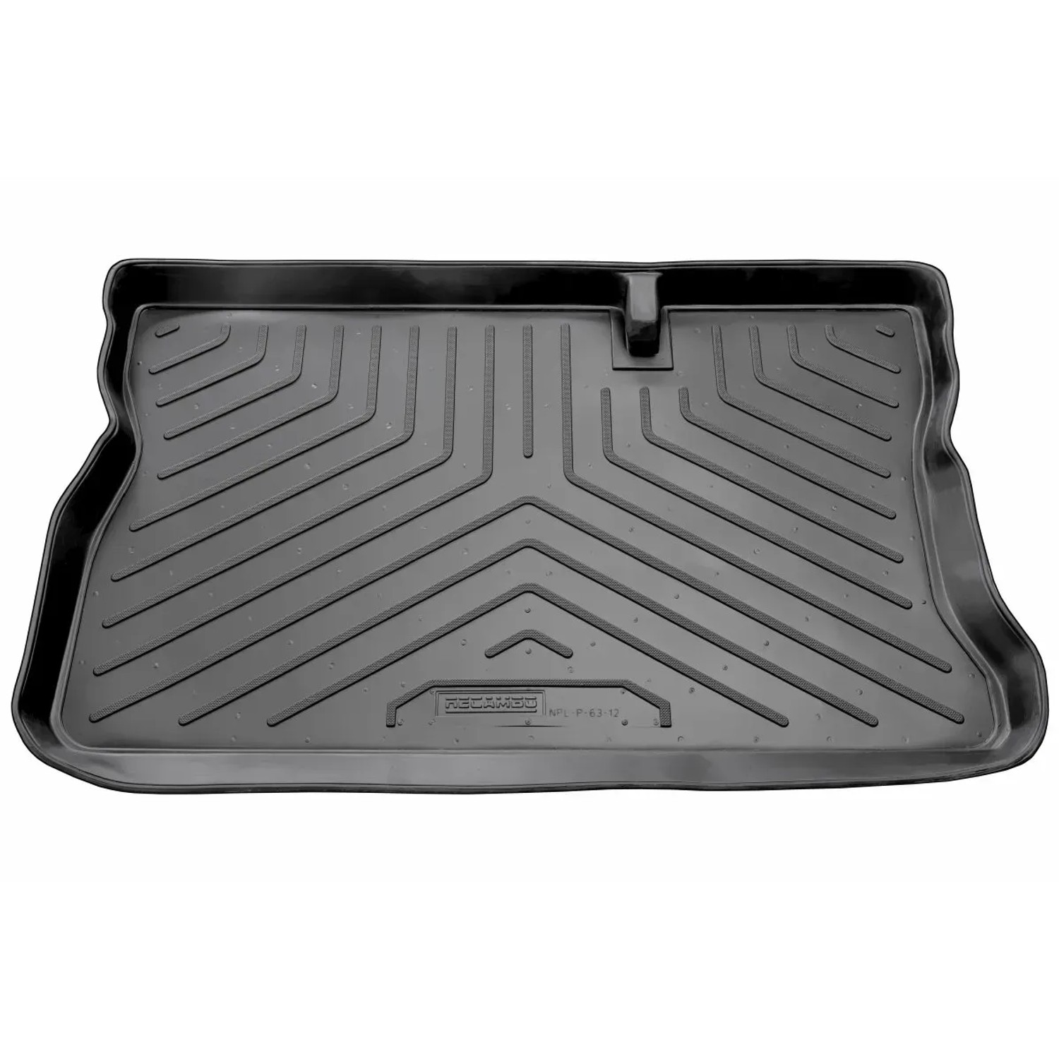 Schwarze Gummi Kofferraumwanne für Opel Corsa C (2000-2006) mit hohem Rand.