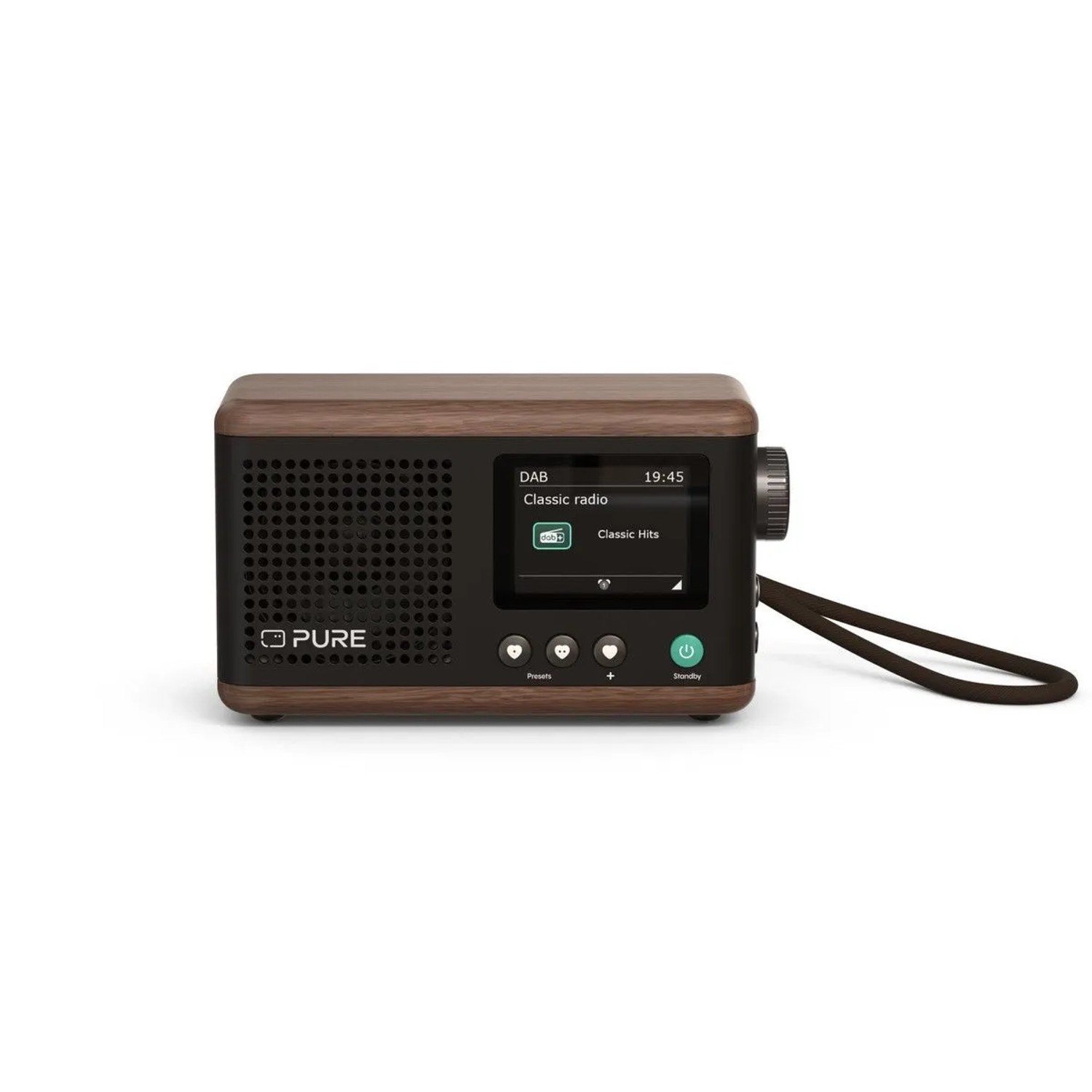 Pure Classic Mini Das Charmante Tragbare Digitalradio Kaffee Schwarz/Walnuss