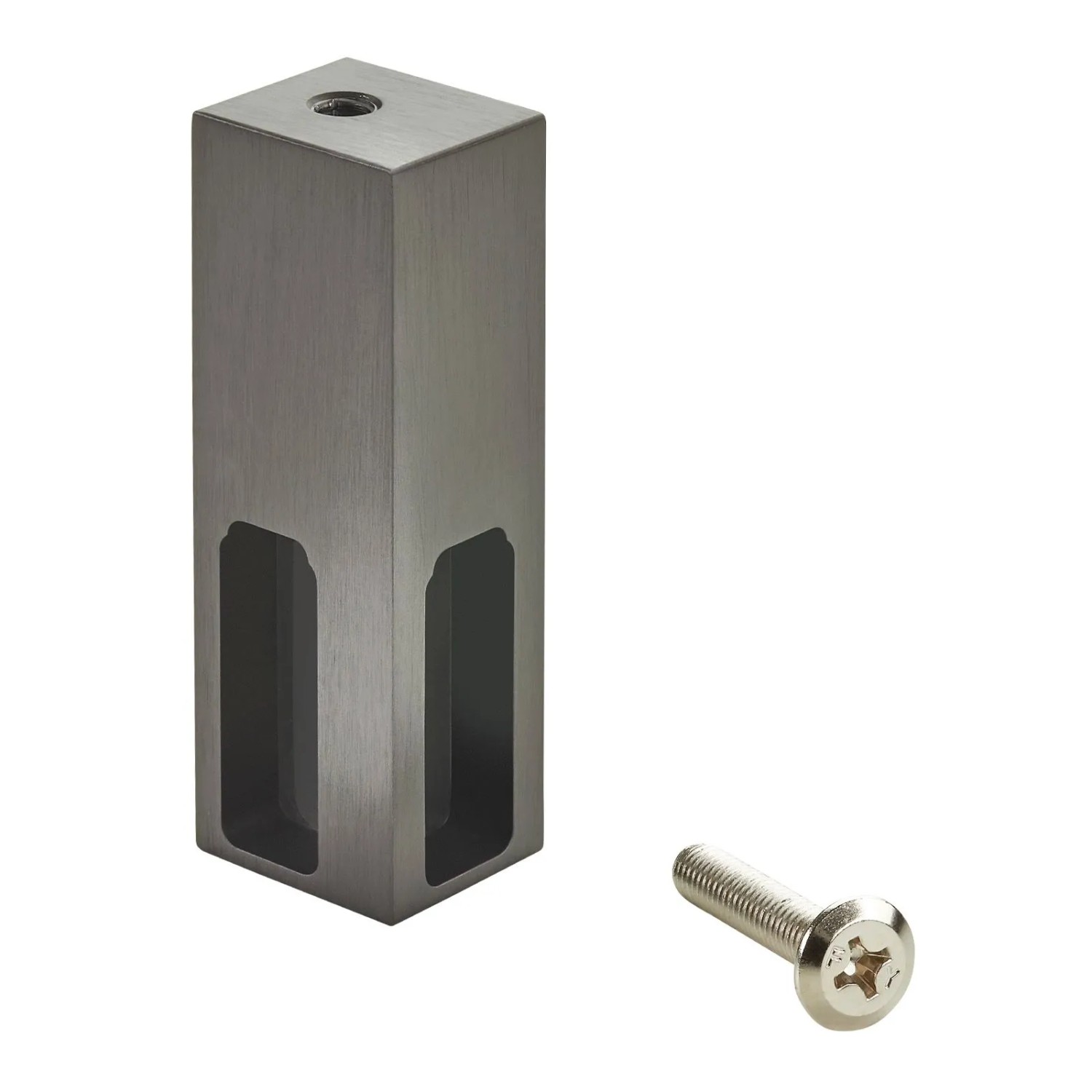 Thumbnail - SOTECH Schrankstangenlager NANO Ecklager Unterbau Aluminium Massiv 75 x 22 x 26 mm für Designer Schrankrohr Titanoptik