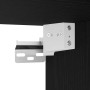 Detailaufnahme: Schwarzer vidaXL Waschbeckenunterschrank (Eiche) mit weißer Halterung.