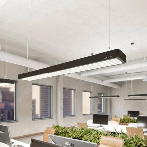 Moderne, schwarze Arcchio LED Büroleuchte Susi, 2-flammig, aus Aluminium für optimale Arbeitsplatzbeleuchtung.