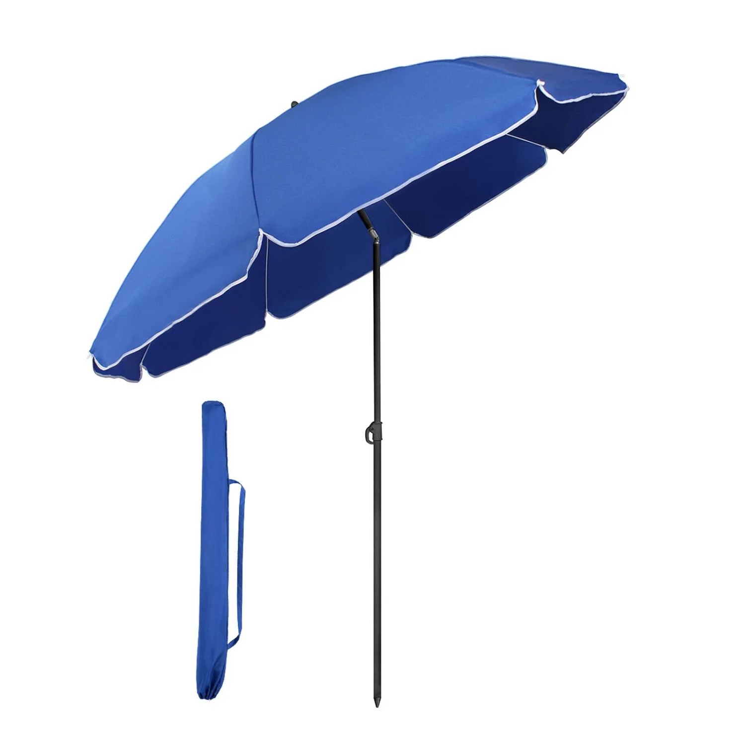 Sekey Sonnenschirm 180 cm Rund mit Schutzhülle Neigbar und Höhenverstellbar für Balkon und Strand