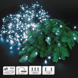 ECD Germany LED Lichterkette, 720 kaltweiße LEDs, 54m, für Weihnachtsbaum und Außenbereich.
