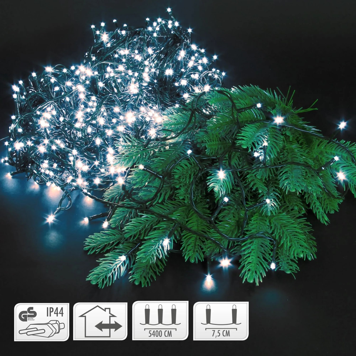 ECD Germany LED Weihnachtsbeleuchtung außen 720 LEDs 54 m Kaltweiß IP44 kaufen bei OBI