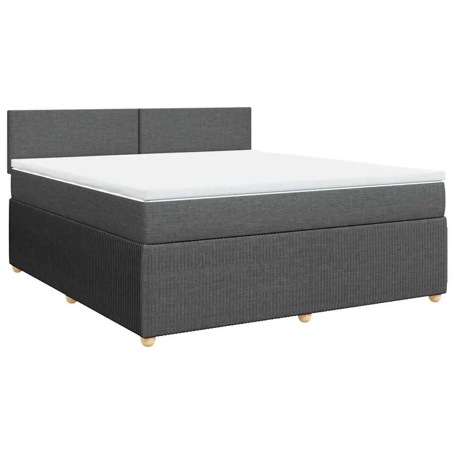 vidaXL Boxspringbett mit Matratze Dunkelgrau 180x200 cm Stoff 3289829