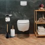 Relaxdays WC Garnitur Bambus Eisen Schwarz Natur Freistehend 66,5 cm x 30 cm x 20 cm 1,8 kg_2