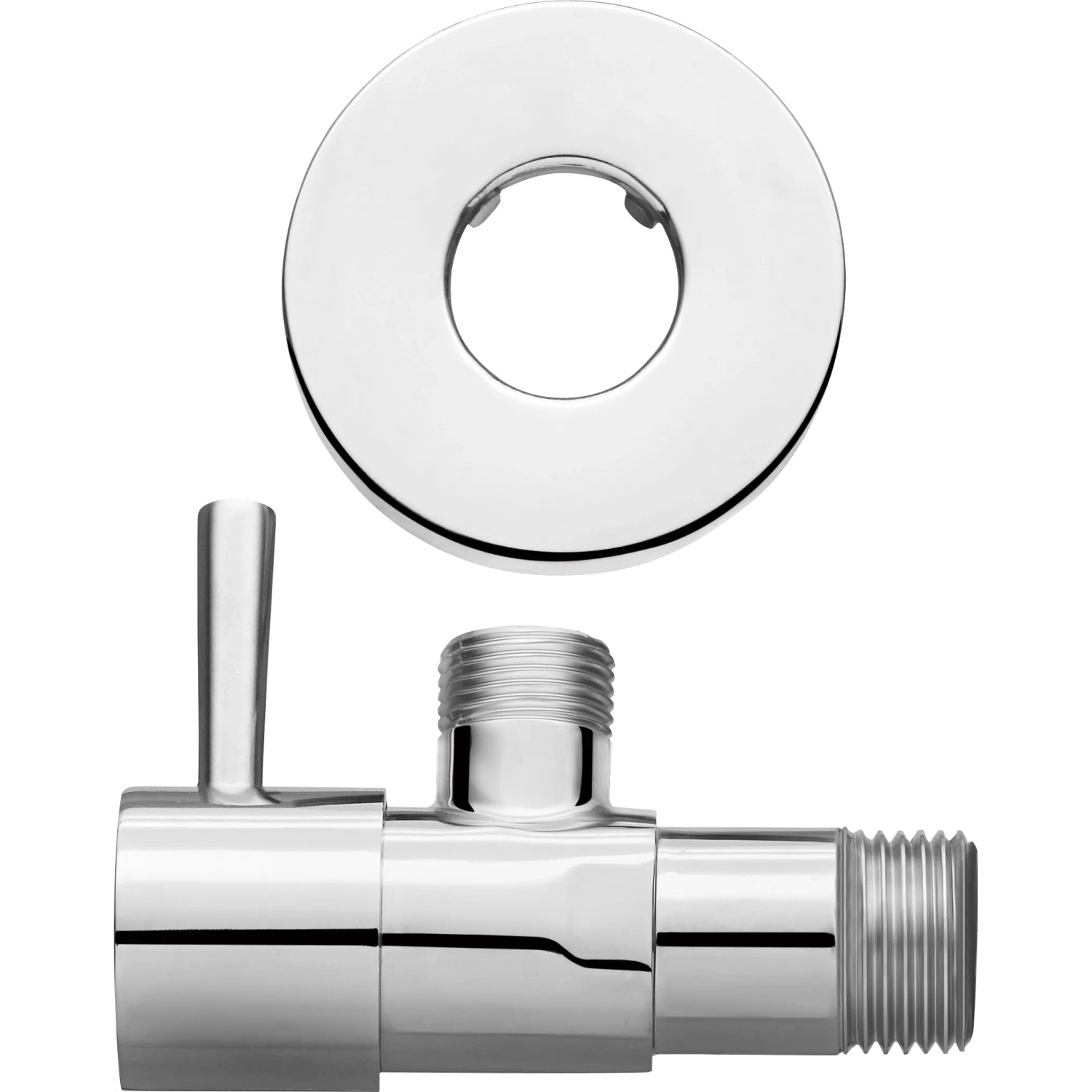 Detailaufnahme Eckventil für baliv Handwaschbecken-Set, Chrom.