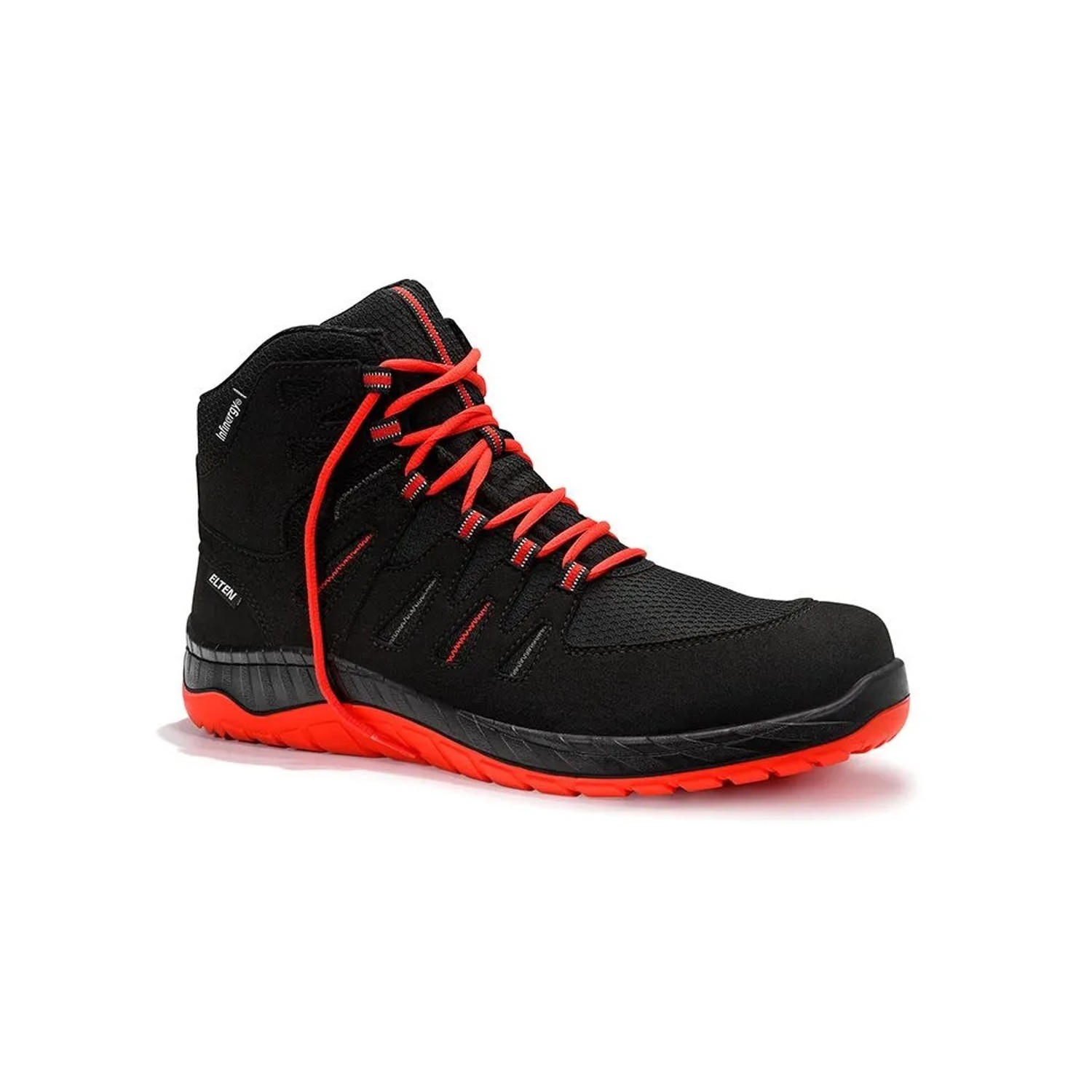 ELTEN Sicherheitsschnürstiefel MADDOX Compo BLACK RED Mid ESD S3S Größe 41