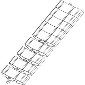 Evoline Wirelane flexibler Kabelkanal, schwarz, mit Kettengliedern, ausziehbar 750-1000mm, für Schreibtisch.
