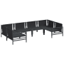 vidaXL Garten-Sofa-Set, 6-teilig, anthrazitfarbenes Stahlgestell. Gartenmöbel für Terrasse und Garten.