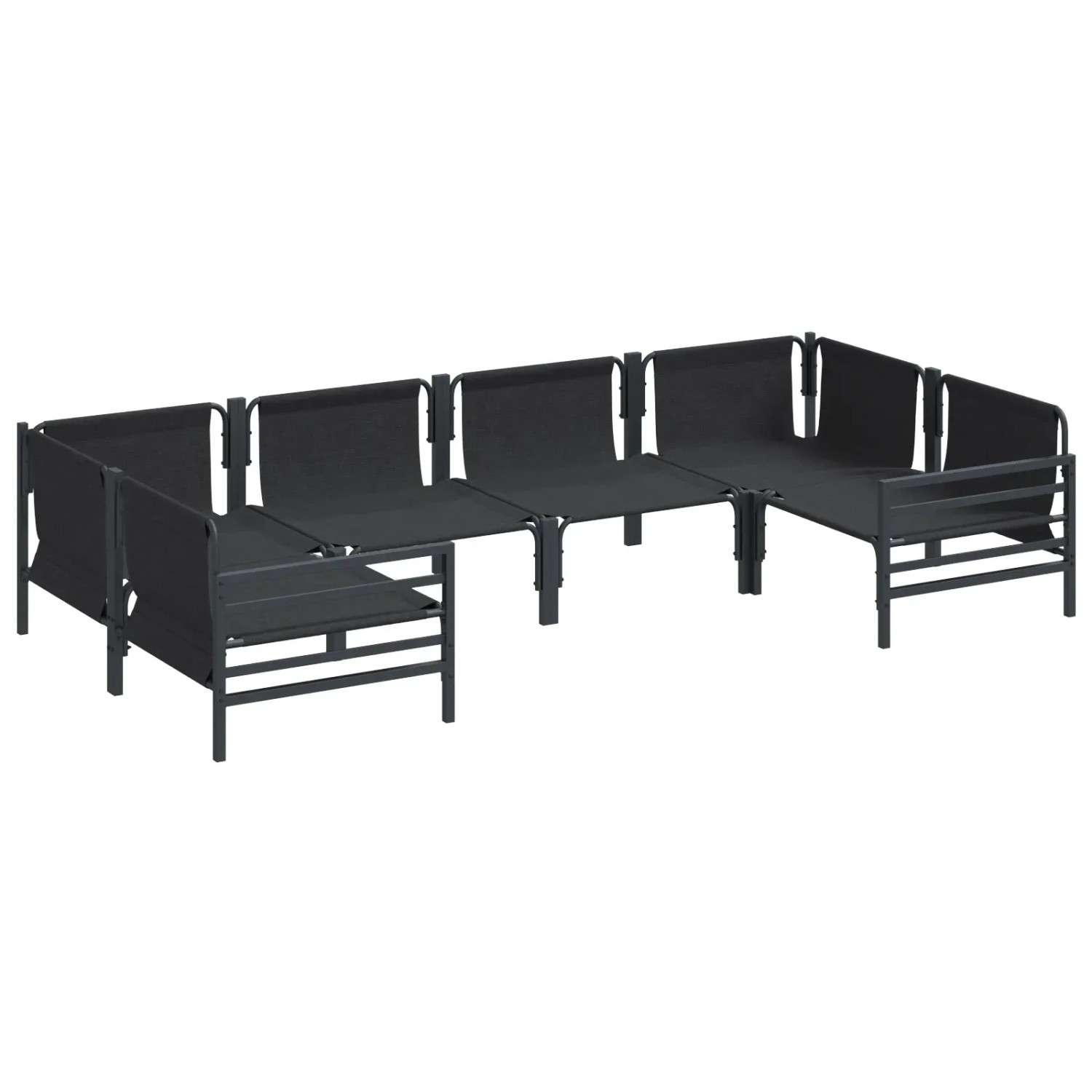 vidaXL Garten-Sofa-Set, 6-teilig, anthrazitfarbenes Stahlgestell. Gartenmöbel für Terrasse und Garten.