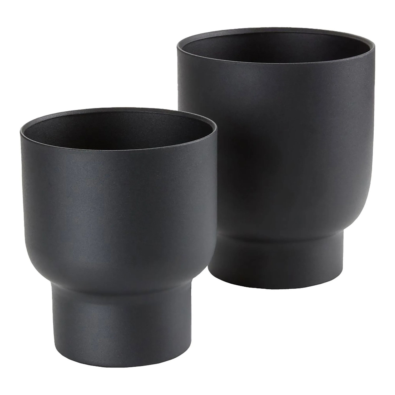 furnicato Blumentöpfe Fulda Metall Schwarz   16 Cm Und 14 Cm  Minimalistisches Design