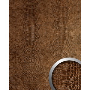 WALLFACE Wandpaneel in Kupfer-Braun mit Leguanleder-Optik, strukturiert und glänzend.