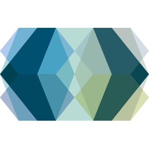 Fototapete Edelsteindrachen in Grün und Blau, abstraktes geometrisches Muster.