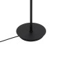Detailaufnahme: Schwarze QAZQA Stehlampe Athen mit rundem Fuß und Kabel.