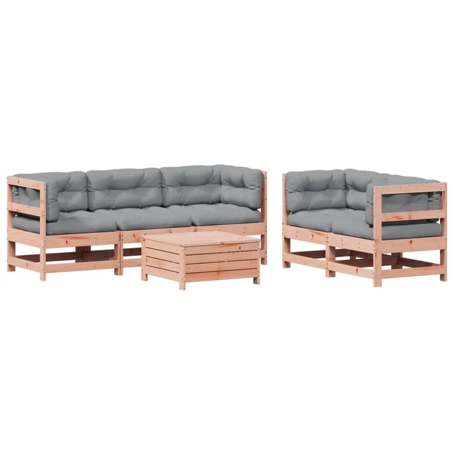 vidaXL 6-Tlg Garten-Lounge-Set mit Kissen Massivholz Douglasie 3250810