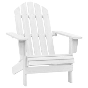 Weißer Gartenstuhl aus Holz, vidaXL Modell 40860. Bequemer Sessel für den Außenbereich.