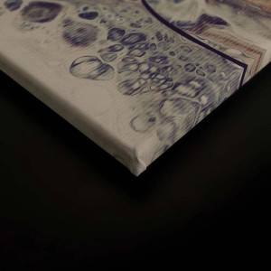 Detailaufnahme: Bricoflor Leinwandbild mit Aquarell-Frau und Kopfhörern, abstrakte Wanddeko.