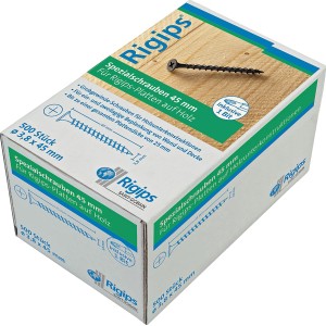 Rigips Grobgewindeschrauben 3,8x45 mm, 500 Stück für Holzunterkonstruktionen.