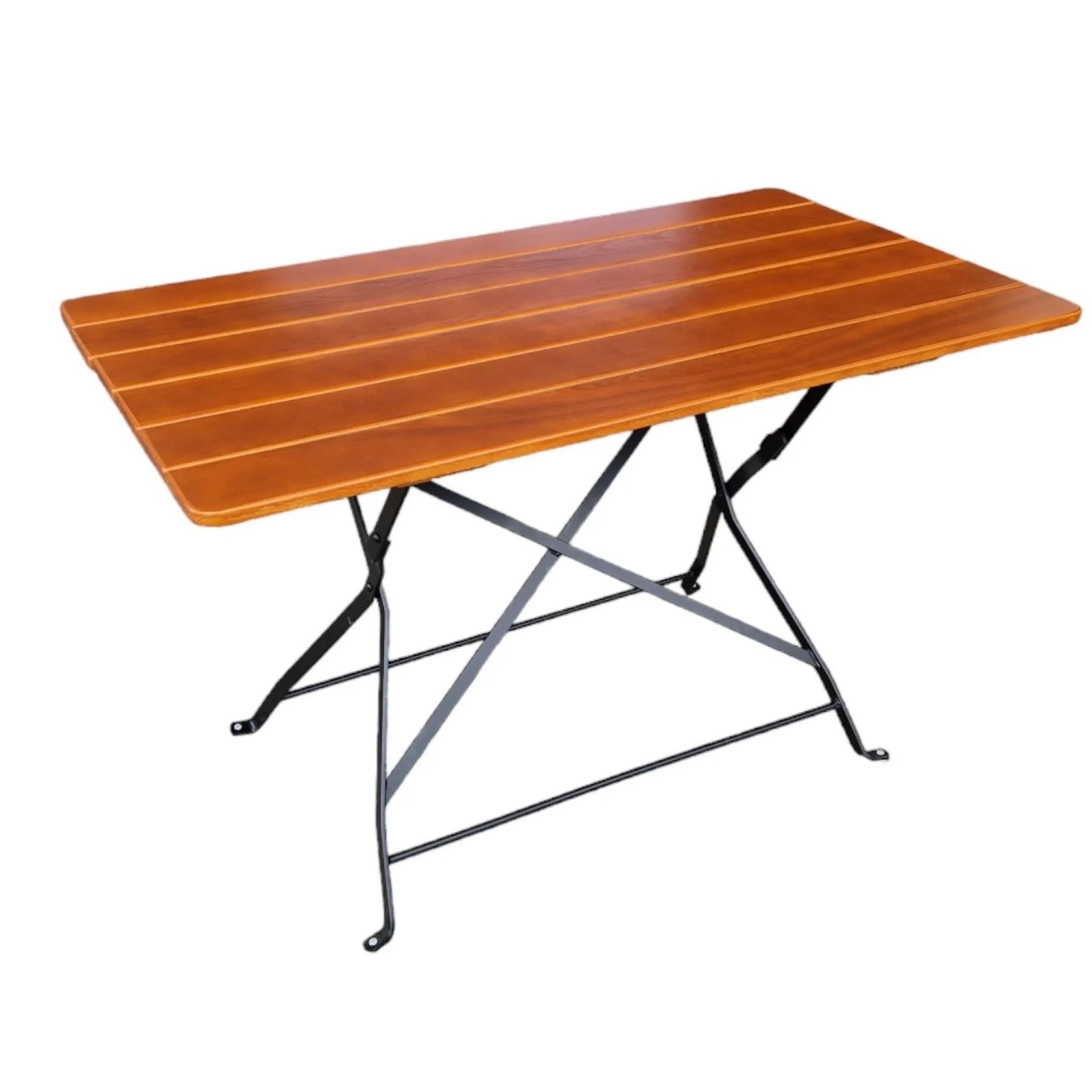 CHEFGASTRO Biergartentisch BERGTAL Made In Germany HxBxT 74x120x70cm Klappbar Wetterfest & UV-beständig Eschenholz Schwarz/Braun 6 Personen