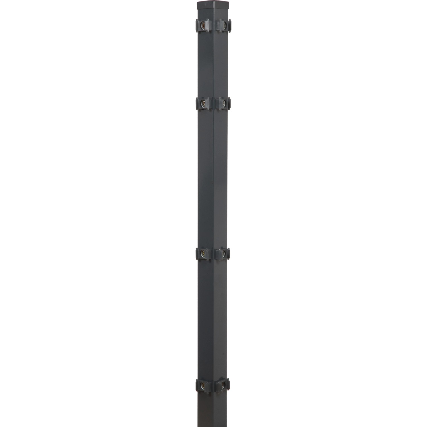 Eckzaunpfahl für Doppelstabmatten Anthrazit 6 cm x 6 cm x 160 cm