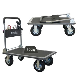 PROREGAL Transportwagen BIG RHINO 300, klappbar, mit Werkzeugtasche und Luftbereifung. Traglast 300kg.