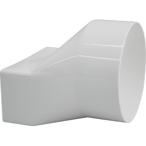 Marley Übergangsstück rund/eckig, System 100, weiß, für Flachkanal- und Rundrohrsysteme.