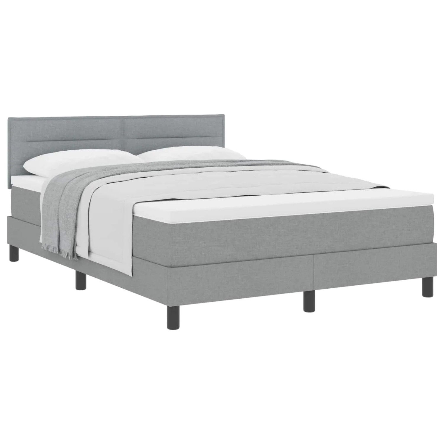 vidaXL Boxspringbett mit Matratze Hellgrau 140 x 200 cm Stoff 3338615 günstig online kaufen
