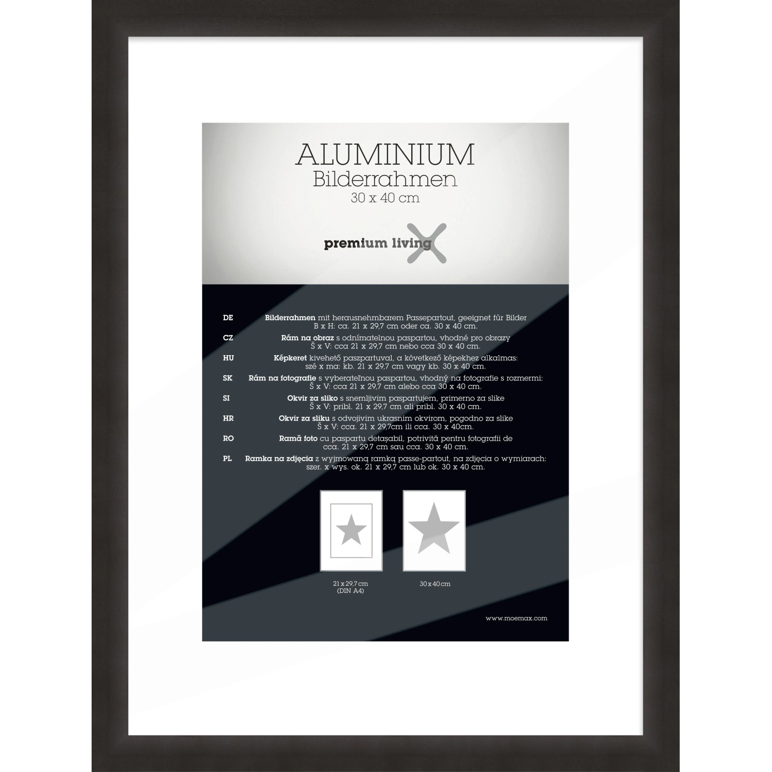 Premium Living Bilderrahmen Aluminium ca. 30x40cm
