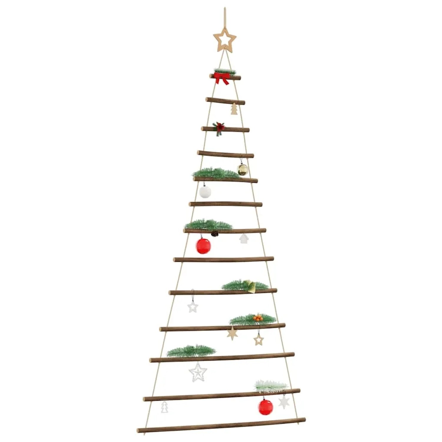 vidaXL Hängender Weihnachtsbaum mit Sternspitze 86x180 cm Naturzweig 4101012