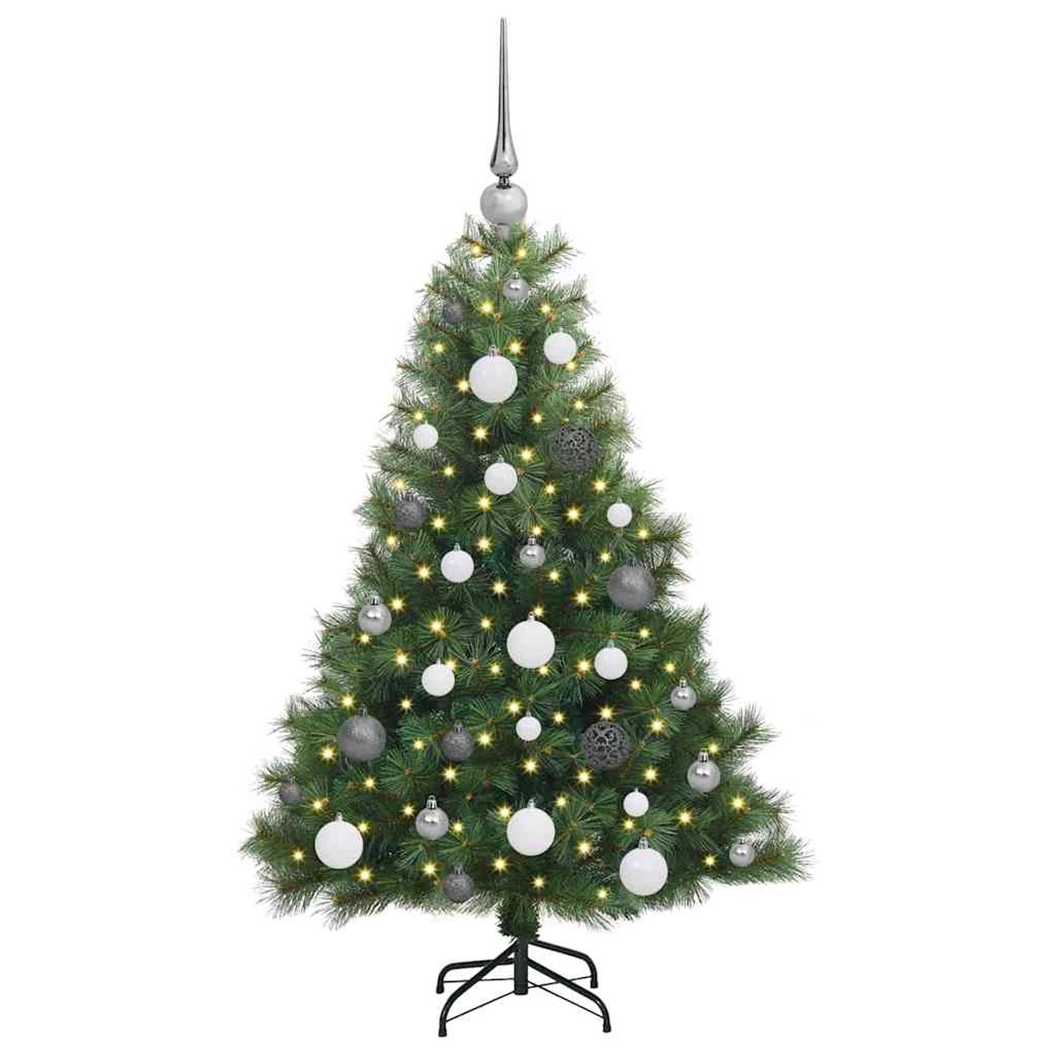 vidaXL Künstlicher Weihnachtsbaum mit 150 LEDs Grün 120 cm PE und PVC 3397756