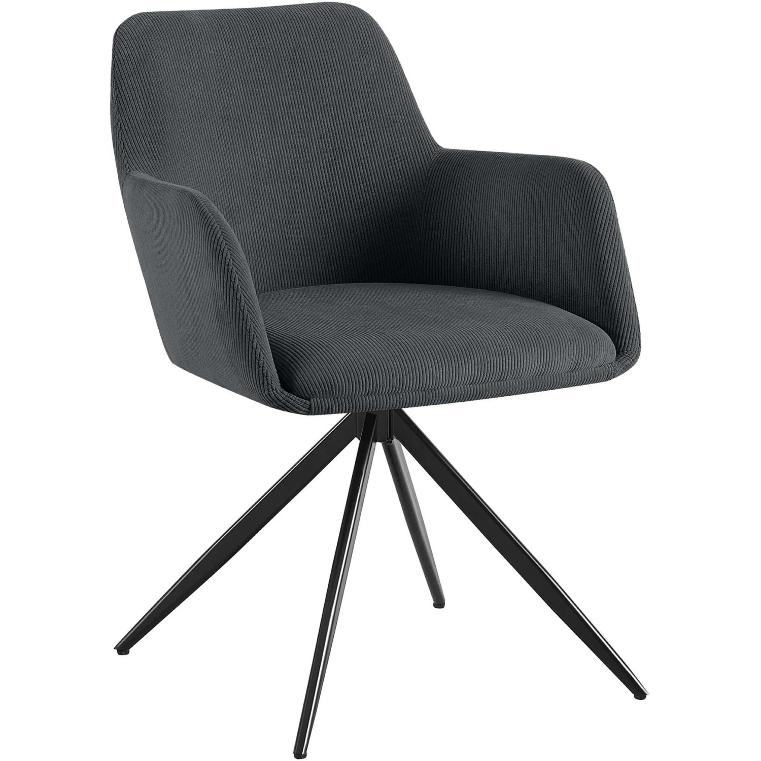 DELUKE Esszimmerstuhl PELON Cord Schwarz 56x62x81cm Essstühle Esszimmerstühle Küchenstühle Wohnzimmerstühle