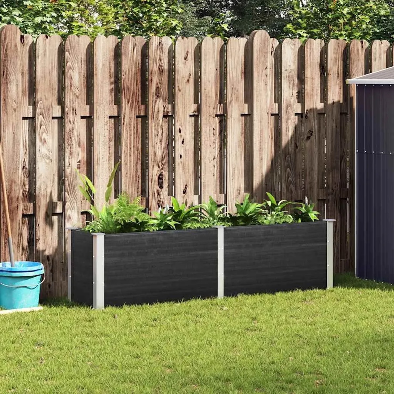 Furnicato Garten-hochbeet 200x50x54 Cm Wpc Grau
