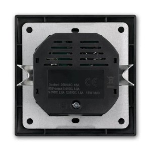 McPower FLAIR Schuko Steckdose Anthrazit mit USB C m Rahmen