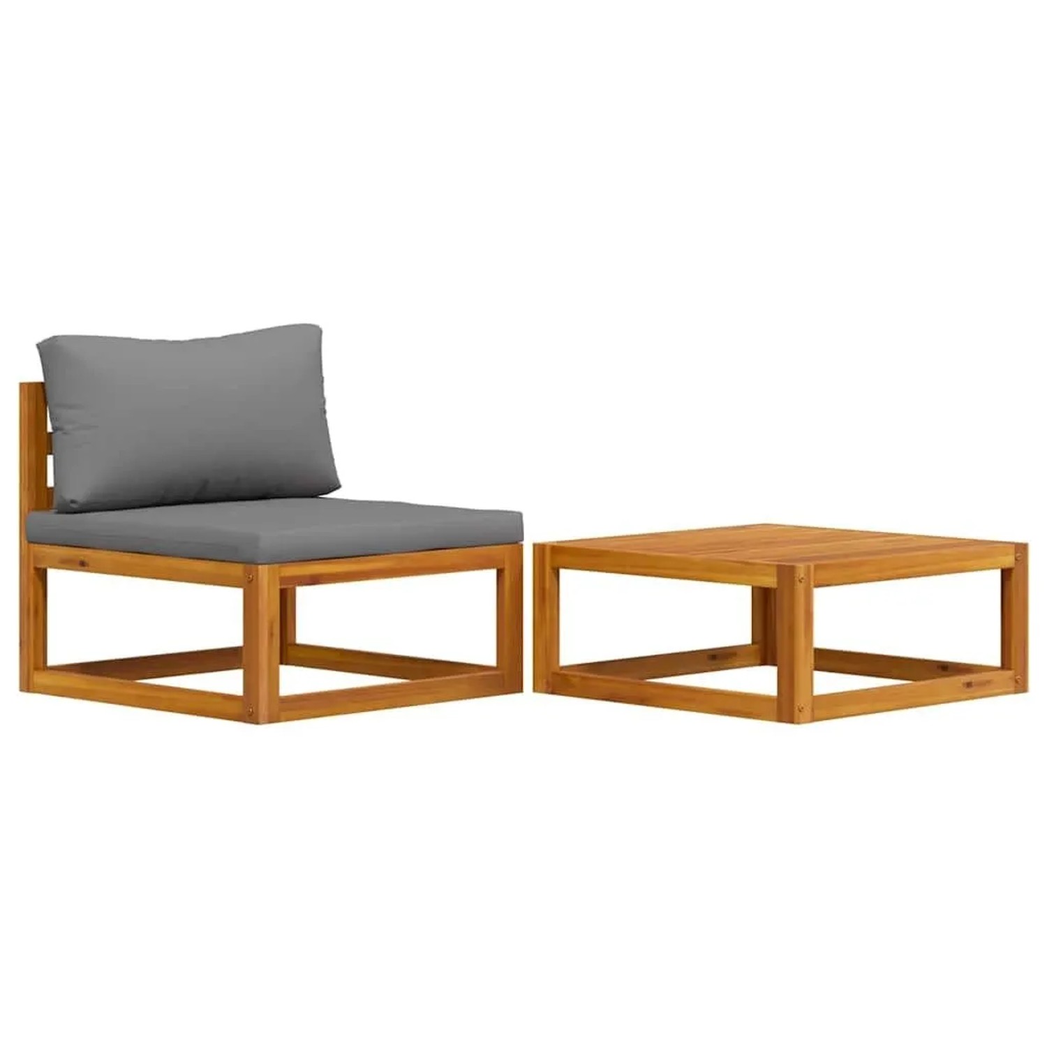 vidaXL 2-Tlg Garten-Sofagarnitur mit Auflage Massivholz Akazie 311858