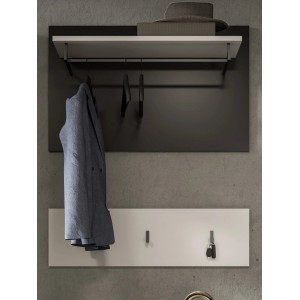 Inn.Furn Garderobenpaneel Set in Weiß und Grau 80 cm Cooper