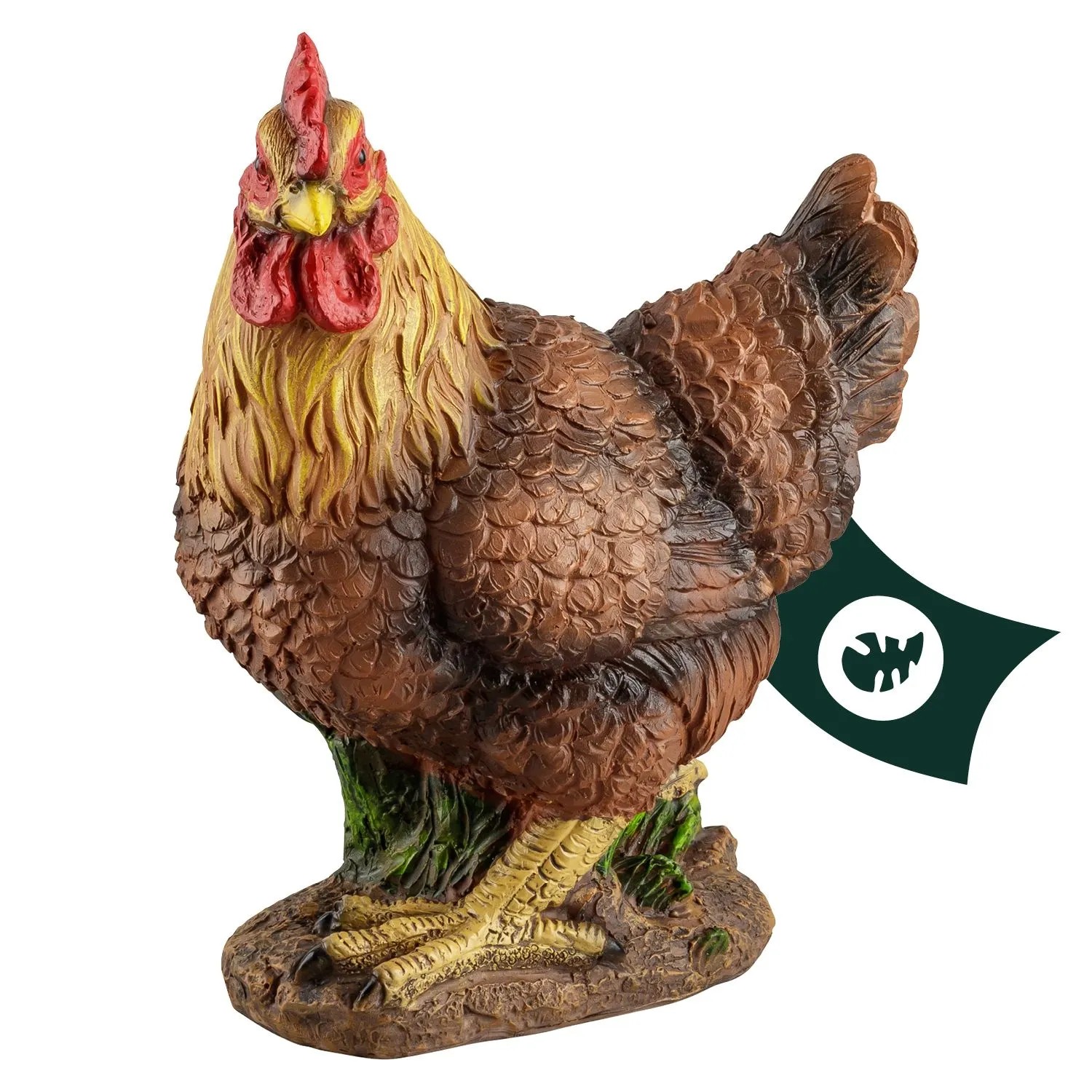 VERDOBA Wetterfeste Gartenfiguren Braunes Huhn