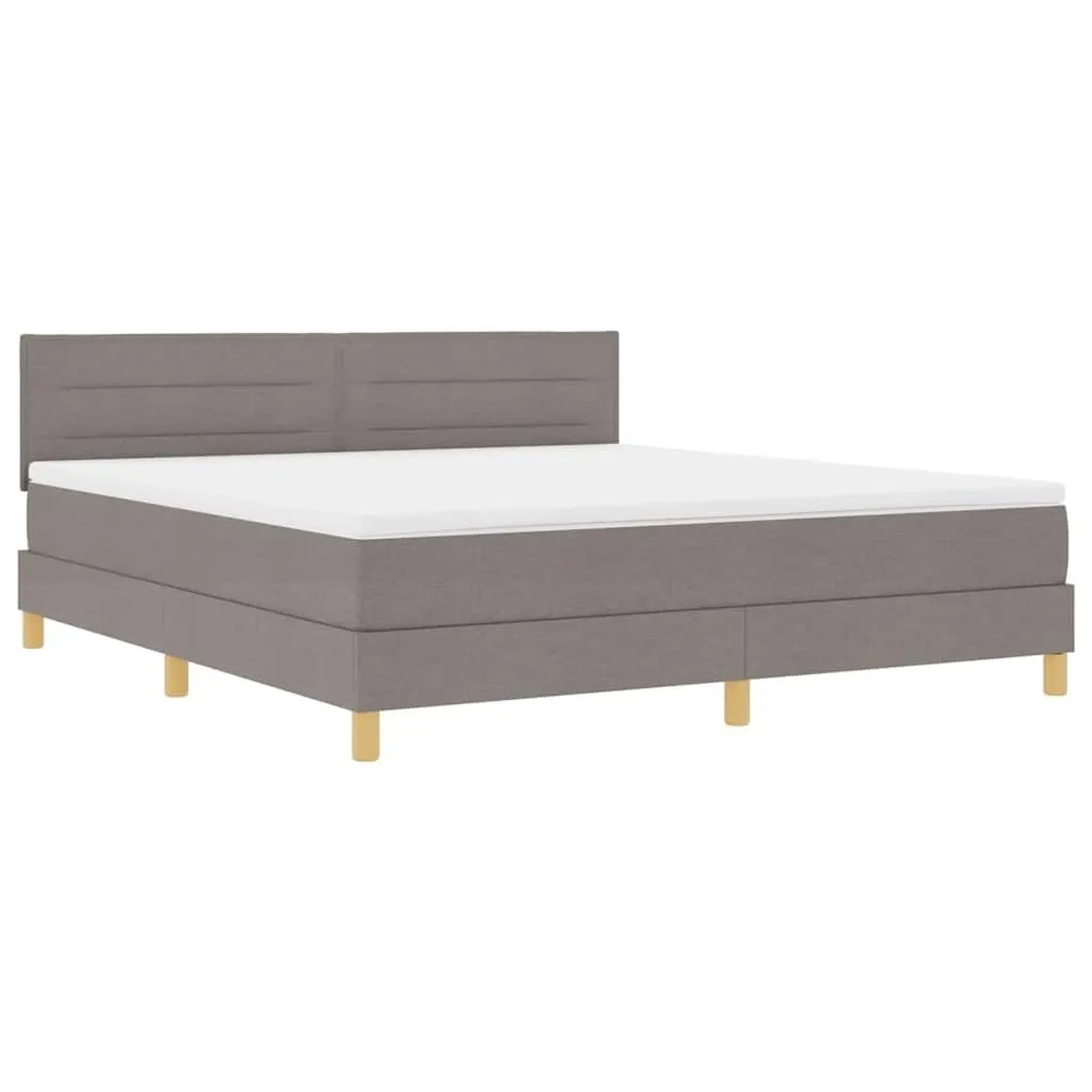 vidaXL LED Boxspringbett mit Matratze mit LED Taupe 180 x 200 cm Stoff 3342384