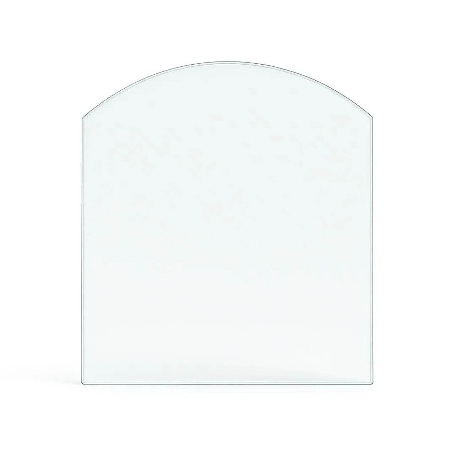 Feuercampus Funkenschutzplatte Glas für Kaminofen Segmentbogen 120 x 100 x 0,6 cm