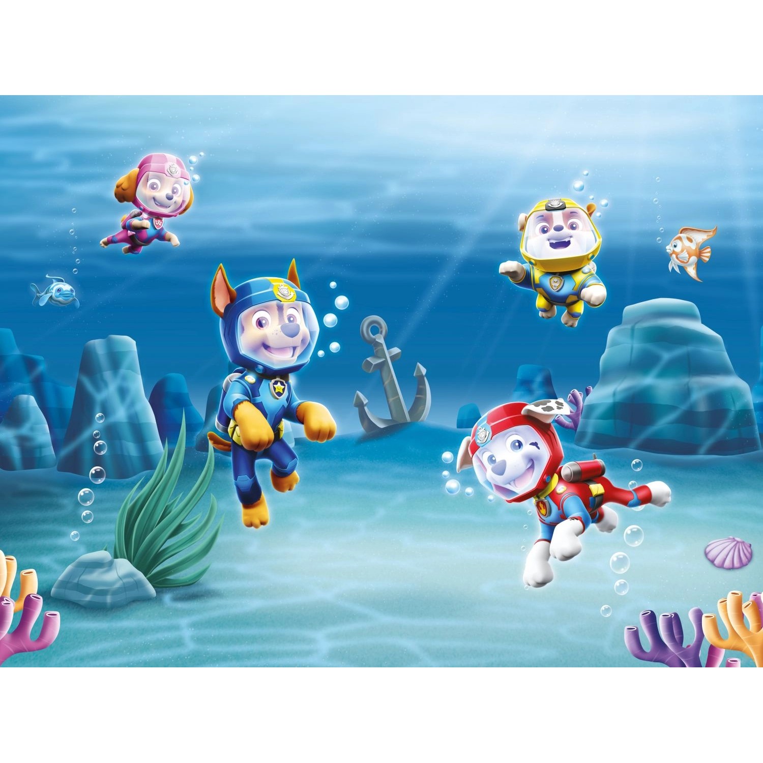 Sanders & Sanders Fototapete Paw Patrol Blau 360 x 270 cm 600599 günstig online kaufen