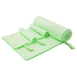vidaXL Sporthandtuch Set 3-Tlg Grün Polyester und Polyamid 42011503