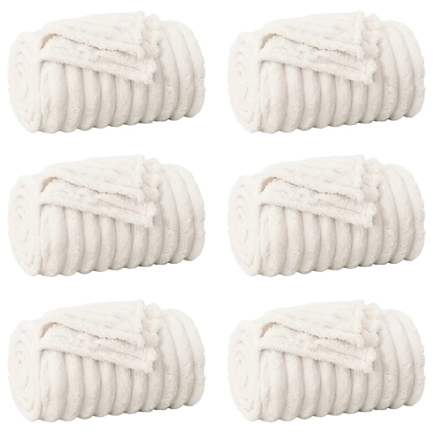 vidaXL Wohndecken 6 Stück Creme 200 x 150 cm Fleece 42016898