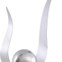 Silberner Gartenstecker mit Kugel und Fackel-Design, 125 cm hoch, für Gartendekoration.