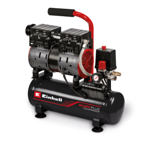Einhell Kompressor TE-AC 6 Silent: Leiser, ölfreier Kompressor mit Manometer und Druckminderer.