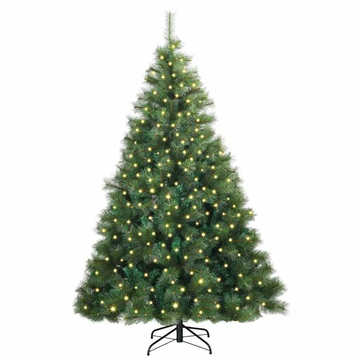 vidaXL Künstlicher Weihnachtsbaum mit 300 LEDs Grün 180 cm PE und PVC 3397779
